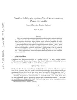 Non-identifiability distinguishes Neural Networks among Parametric Models