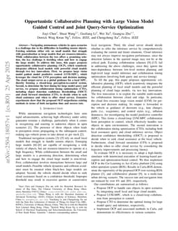 Opportunistic Collaborative Planning with Large Vision Model Guided Control and Joint Query-Service Optimization