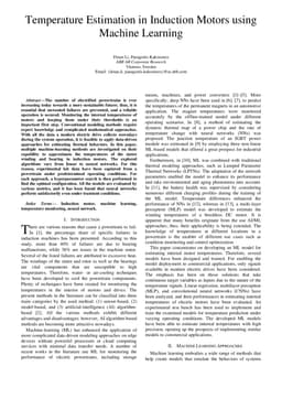 Temperature Estimation in Induction Motors using Machine Learning