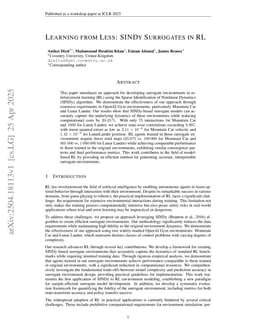Learning from Less: SINDy Surrogates in RL