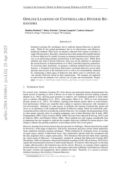 Offline Learning of Controllable Diverse Behaviors