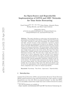An Open-Source and Reproducible Implementation of LSTM and GRU Networks for Time Series Forecasting
