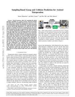 Sampling-Based Grasp and Collision Prediction for Assisted Teleoperation
