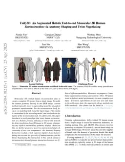 Unify3D: An Augmented Holistic End-to-end Monocular 3D Human Reconstruction via Anatomy Shaping and Twins Negotiating