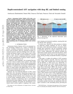 Depth-Constrained ASV Navigation with Deep RL and Limited Sensing