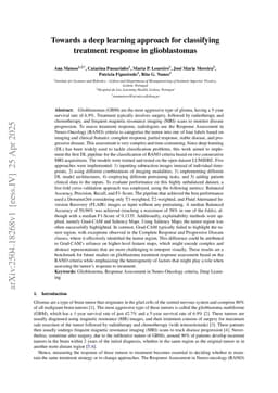 Towards a deep learning approach for classifying treatment response in glioblastomas