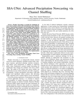 SSA-UNet: Advanced Precipitation Nowcasting via Channel Shuffling