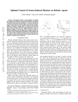 Optimal Control of Sensor-Induced Illusions on Robotic Agents