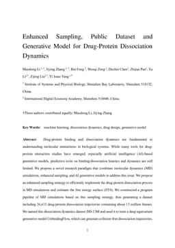 Enhanced Sampling, Public Dataset and Generative Model for Drug-Protein Dissociation Dynamics