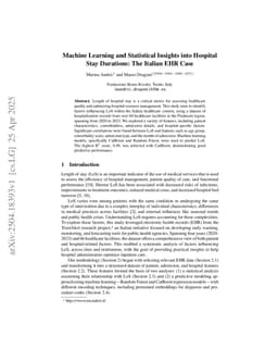 Machine Learning and Statistical Insights into Hospital Stay Durations: The Italian EHR Case