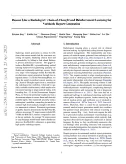 Reason Like a Radiologist: Chain-of-Thought and Reinforcement Learning for Verifiable Report Generation