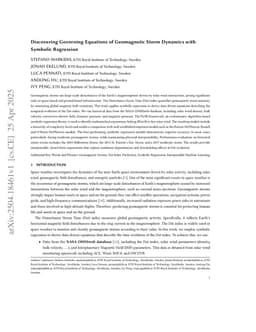Discovering Governing Equations of Geomagnetic Storm Dynamics with Symbolic Regression