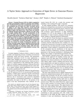A Taylor Series Approach to Correction of Input Errors in Gaussian Process Regression