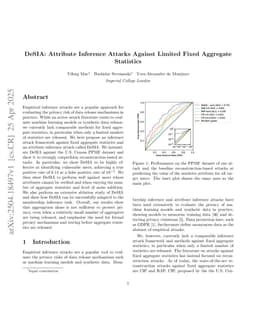 DeSIA: Attribute Inference Attacks Against Limited Fixed Aggregate Statistics