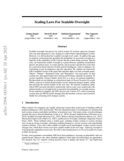 Scaling Laws For Scalable Oversight