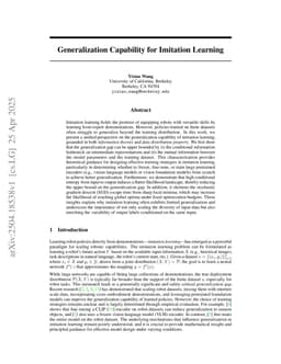 Generalization Capability for Imitation Learning