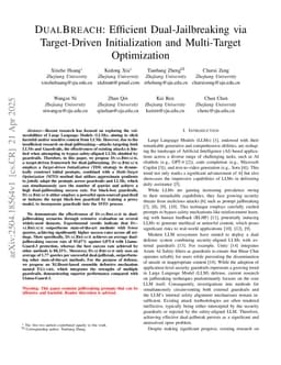 DualBreach: Efficient Dual-Jailbreaking via Target-Driven Initialization and Multi-Target Optimization