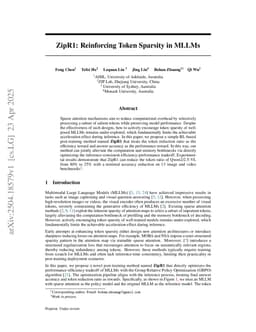 ZipR1: Reinforcing Token Sparsity in MLLMs