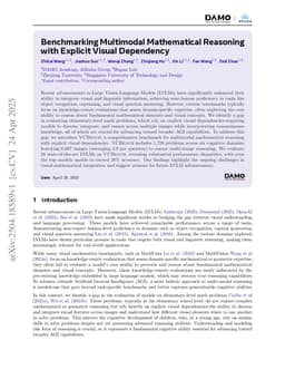 Benchmarking Multimodal Mathematical Reasoning with Explicit Visual Dependency