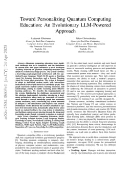 Toward Personalizing Quantum Computing Education: An Evolutionary LLM-Powered Approach