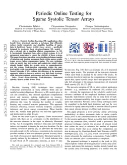 Periodic Online Testing for Sparse Systolic Tensor Arrays