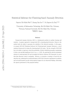 Statistical Inference for Clustering-based Anomaly Detection