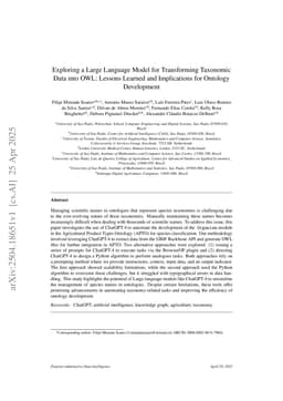 Exploring a Large Language Model for Transforming Taxonomic Data into OWL: Lessons Learned and Implications for Ontology Development