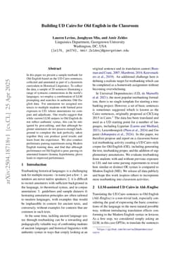 Building UD Cairo for Old English in the Classroom