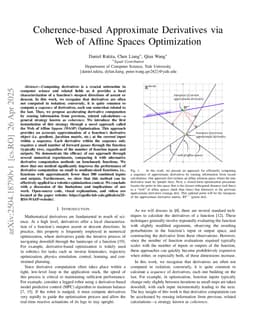 Coherence-based Approximate Derivatives via Web of Affine Spaces Optimization