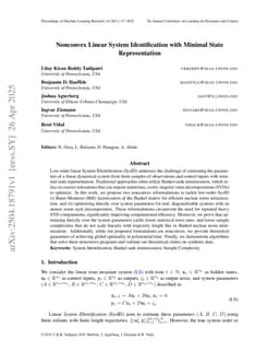 Nonconvex Linear System Identification with Minimal State Representation