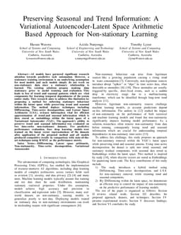 Preserving Seasonal and Trend Information: A Variational Autoencoder-Latent Space Arithmetic Based Approach for Non-stationary Learning