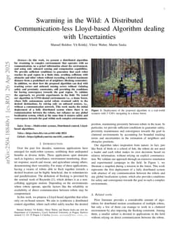Swarming in the Wild: A Distributed Communication-less Lloyd-based Algorithm dealing with Uncertainties