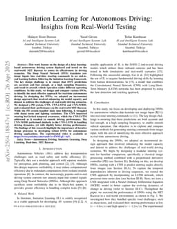 Imitation Learning for Autonomous Driving: Insights from Real-World Testing