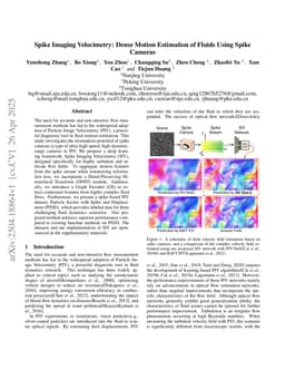 Spike Imaging Velocimetry: Dense Motion Estimation of Fluids Using Spike Cameras
