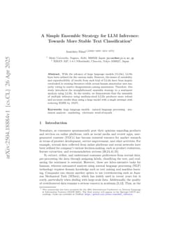 A Simple Ensemble Strategy for LLM Inference: Towards More Stable Text Classification