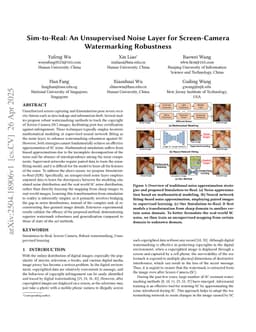 Sim-to-Real: An Unsupervised Noise Layer for Screen-Camera Watermarking Robustness