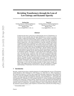 Revisiting Transformers through the Lens of Low Entropy and Dynamic Sparsity