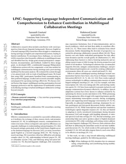 LINC: Supporting Language Independent Communication and Comprehension to Enhance Contribution in Multilingual Collaborative Meetings