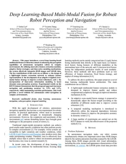Deep Learning-Based Multi-Modal Fusion for Robust Robot Perception and Navigation