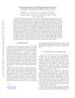 Learning Stochastic Thermodynamics Directly from Correlation and Trajectory-Fluctuation Currents