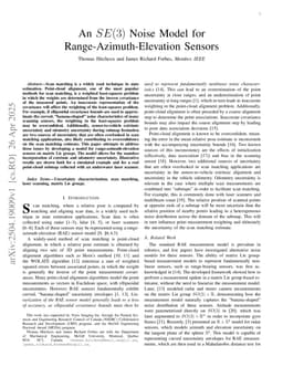 An SE(3) Noise Model for Range-Azimuth-Elevation Sensors