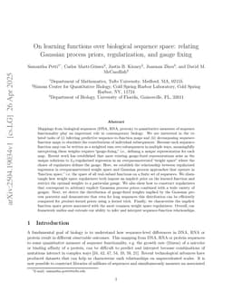 On learning functions over biological sequence space: relating Gaussian process priors, regularization, and gauge fixing