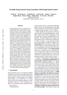 Versatile Framework for Song Generation with Prompt-based Control