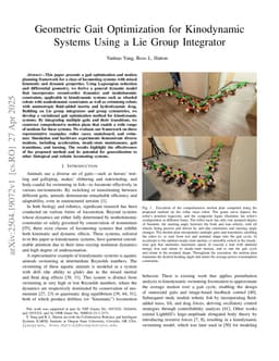 Geometric Gait Optimization for Kinodynamic Systems Using a Lie Group Integrator