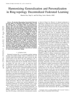 Harmonizing Generalization and Personalization in Ring-topology Decentralized Federated Learning