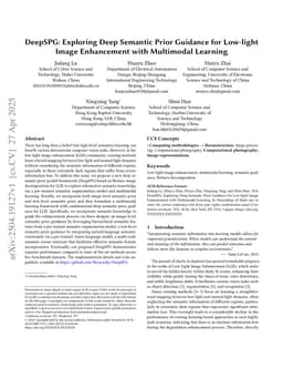 DeepSPG: Exploring Deep Semantic Prior Guidance for Low-light Image Enhancement with Multimodal Learning