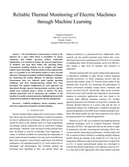 Reliable Thermal Monitoring of Electric Machines through Machine Learning
