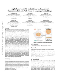 AlphaFuse: Learn ID Embeddings for Sequential Recommendation in Null Space of Language Embeddings