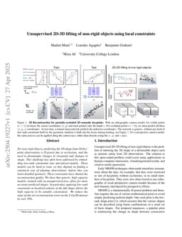 Unsupervised 2D-3D lifting of non-rigid objects using local constraints