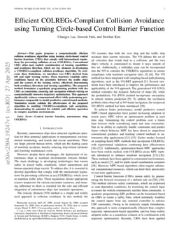 Efficient COLREGs-Compliant Collision Avoidance using Turning Circle-based Control Barrier Function